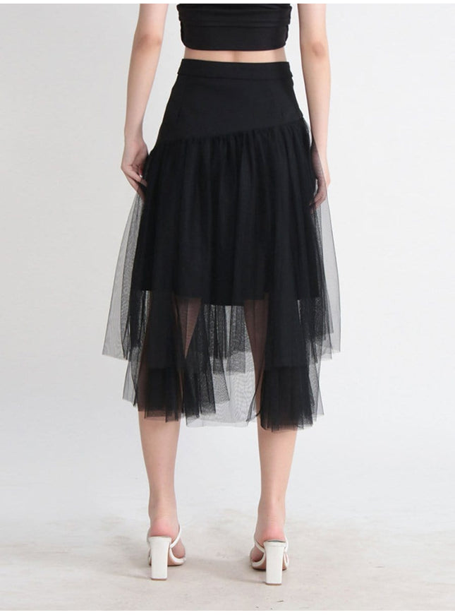 Gianna Tassel Mesh Midi Skirt - Fashion Pov