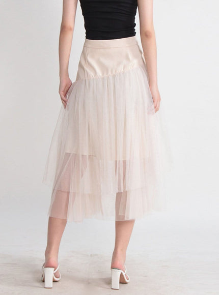 Gianna Tassel Mesh Midi Skirt - Fashion Pov