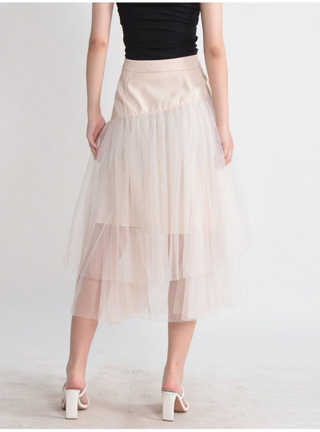 Gianna Tassel Mesh Midi Skirt - Fashion Pov