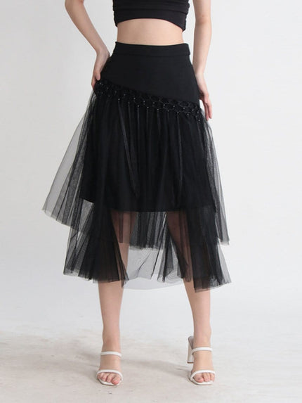 Gianna Tassel Mesh Midi Skirt - Fashion Pov