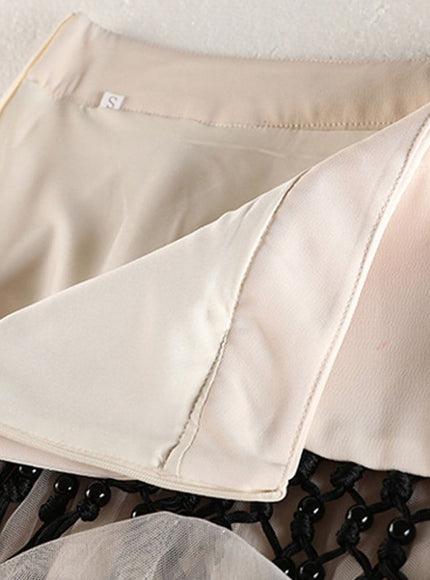 Gianna Tassel Mesh Midi Skirt - Fashion Pov