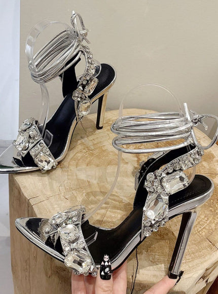 Harlow Ankle Rhinestone Toe Heel - Fashion Pov