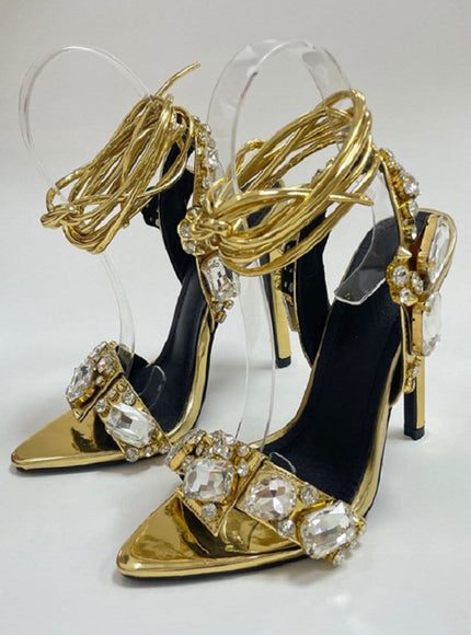 Harlow Ankle Rhinestone Toe Heel - Fashion Pov