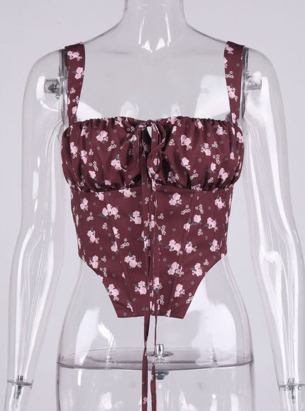 Irene Floral Backless Top - Fashion Pov
