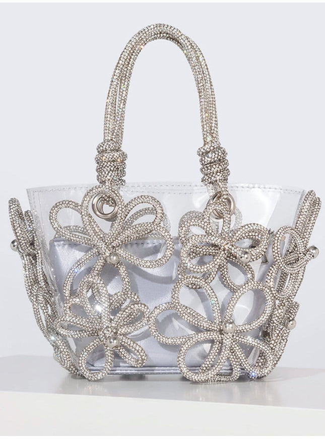 Isha Diamond Flower Transparent Tote Bag - Fashion Pov