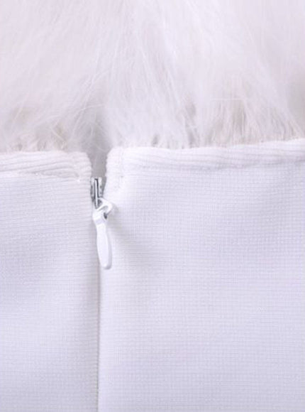 Jacqueline Feather Bodycon Midi Dress - Fashion Pov