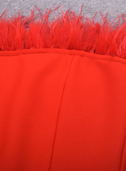 Jacqueline Feather Bodycon Midi Dress - Fashion Pov