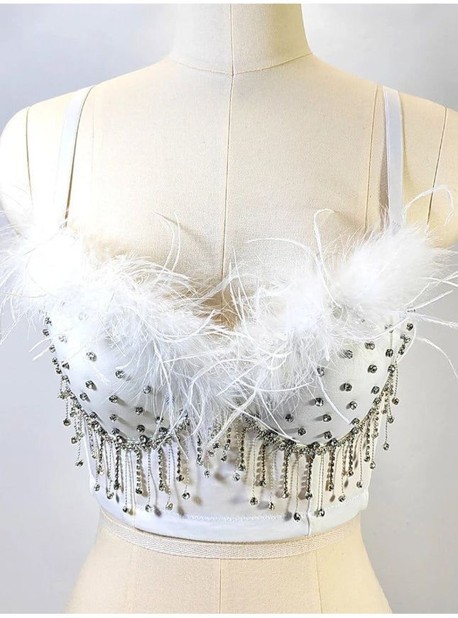 Jaiden Feather Diamond Square Top - Fashion Pov