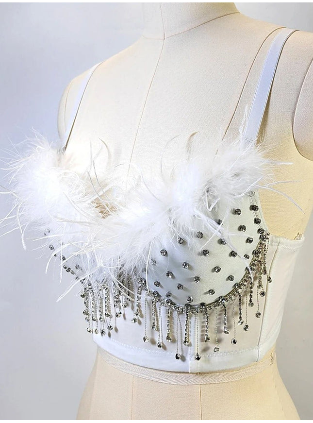 Jaiden Feather Diamond Square Top - Fashion Pov
