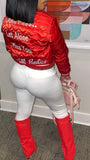 Jayden Letter Cotton Padded Jacket - Fashion Pov