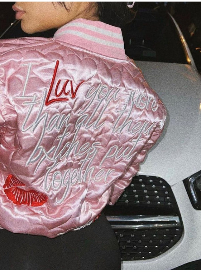 Jayden Letter Cotton Padded Jacket - Fashion Pov