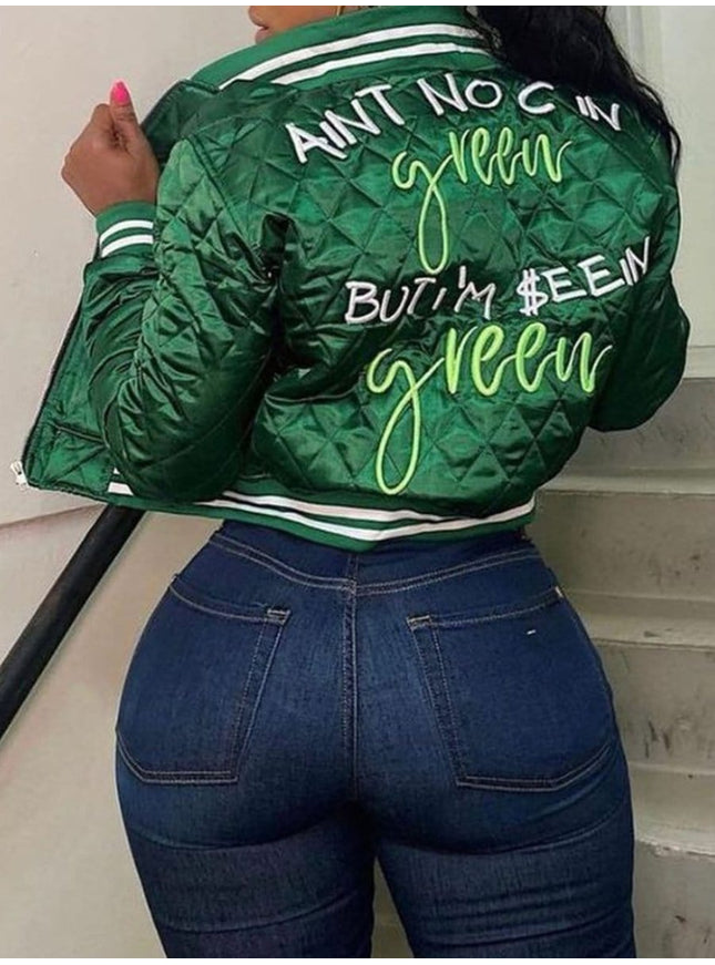 Jayden Letter Cotton Padded Jacket - Fashion Pov