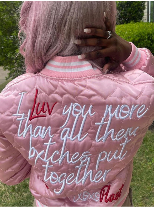 Jayden Letter Cotton Padded Jacket - Fashion Pov
