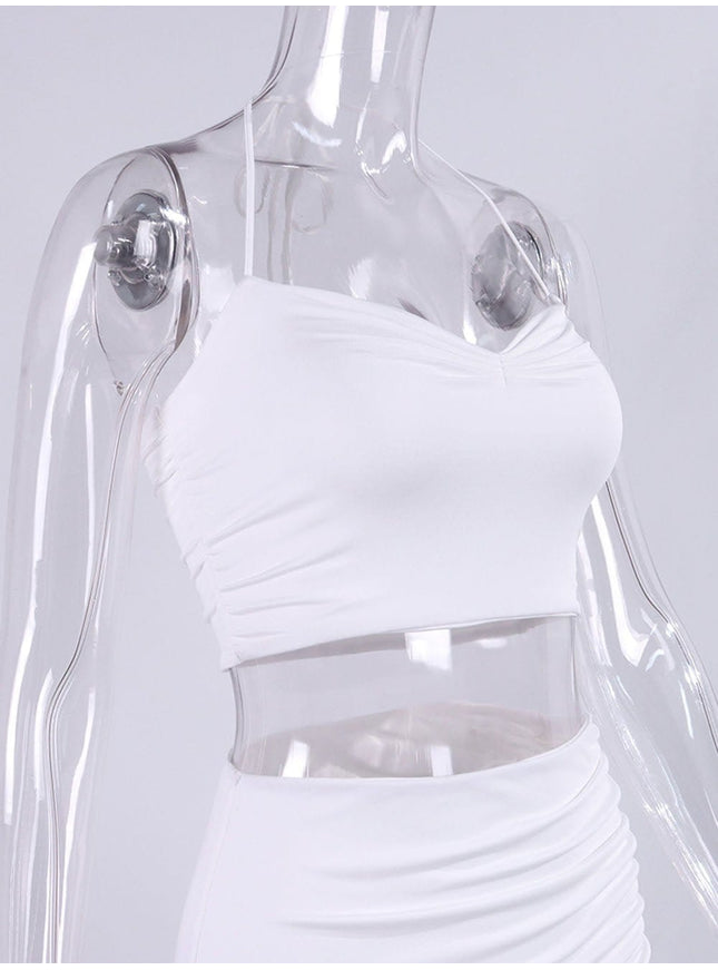 Jean Sleeveless Top & Skirt Set - Fashion Pov