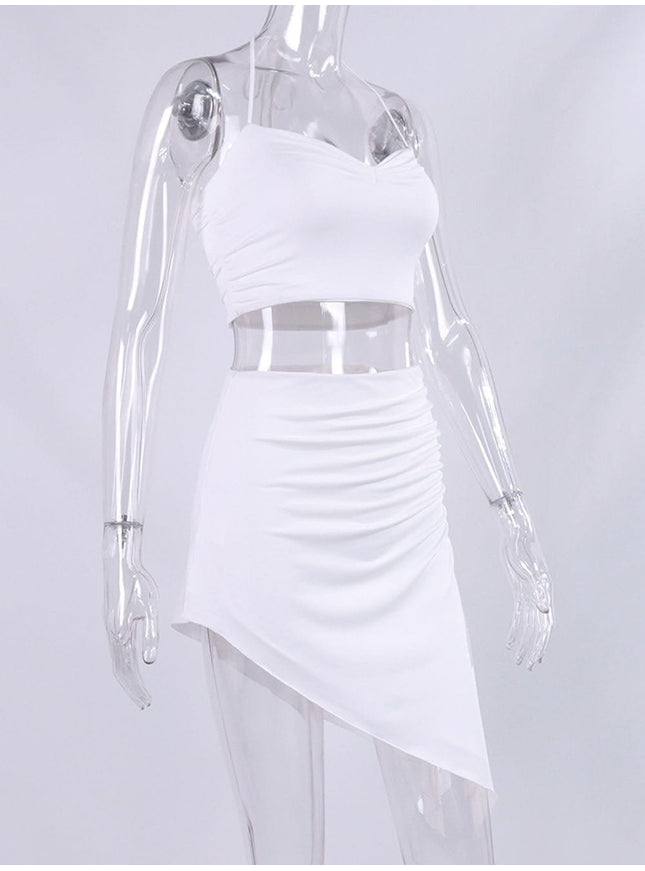 Jean Sleeveless Top & Skirt Set - Fashion Pov