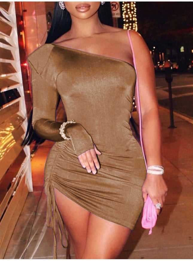 Joyce Single Shoulder Mini Dress - Fashion Pov