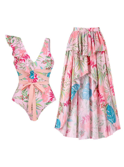 Kaya Ruffle Swimsuit & Skirt Set - Fashion Pov