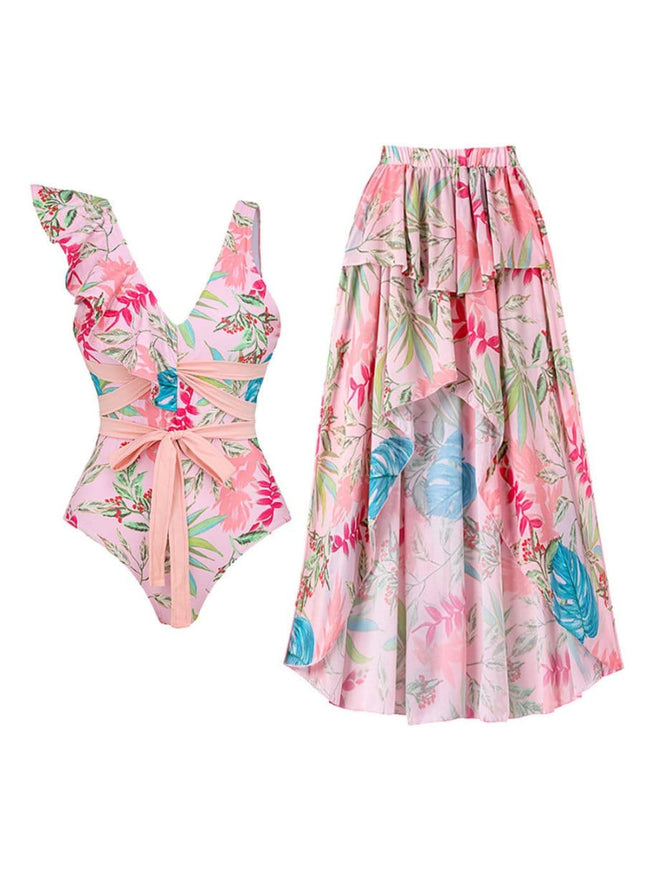Kaya Ruffle Swimsuit & Skirt Set - Fashion Pov