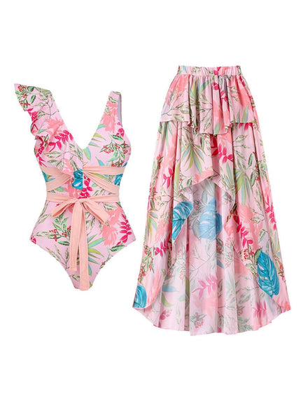 Kaya Ruffle Swimsuit & Skirt Set - Fashion Pov