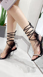 Kayla Rhinestone Feather Toe Heel - Fashion Pov