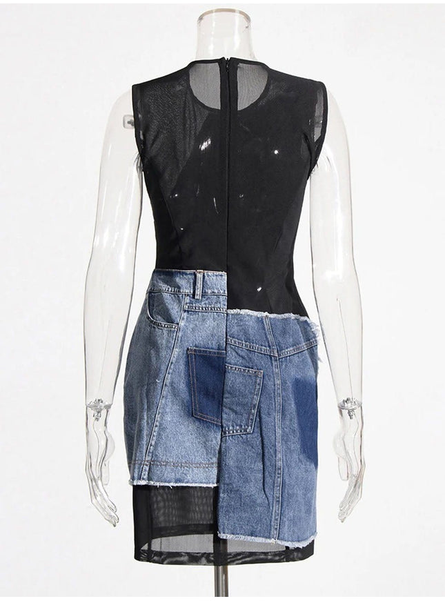 Landon Sleeveless Denim Dress - Fashion Pov