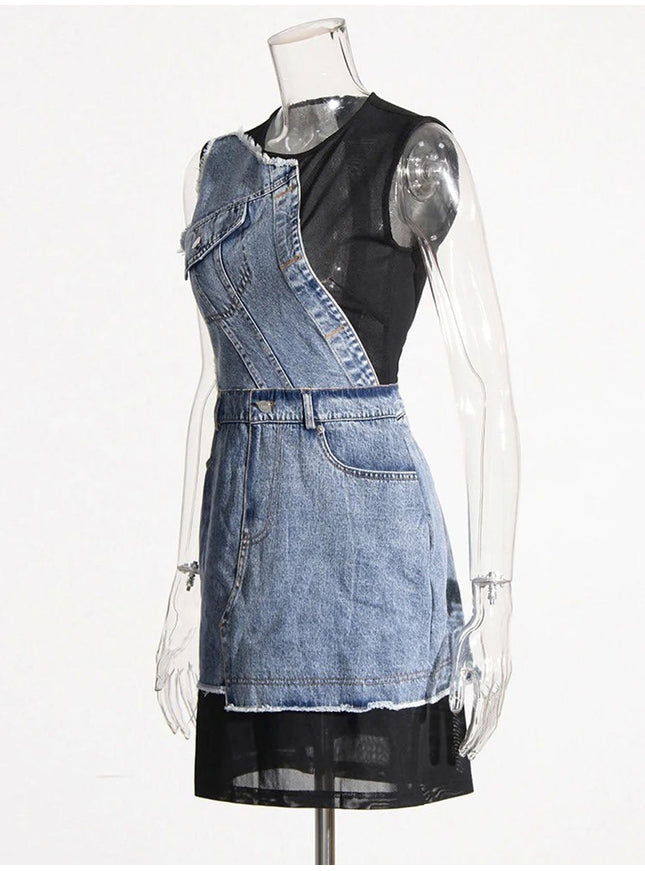 Landon Sleeveless Denim Dress - Fashion Pov