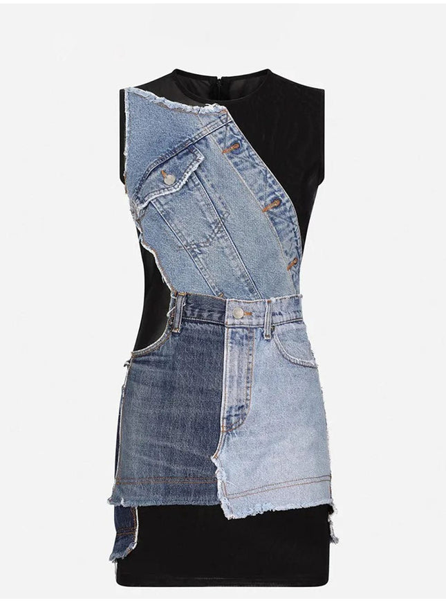 Landon Sleeveless Denim Dress - Fashion Pov