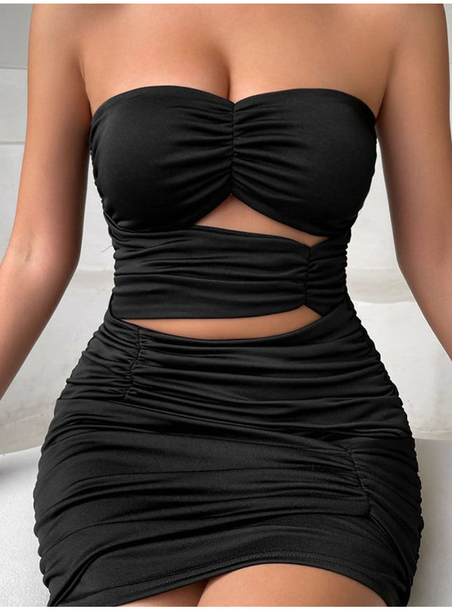 Leia Hollow out Backless Mini Dress - Fashion Pov