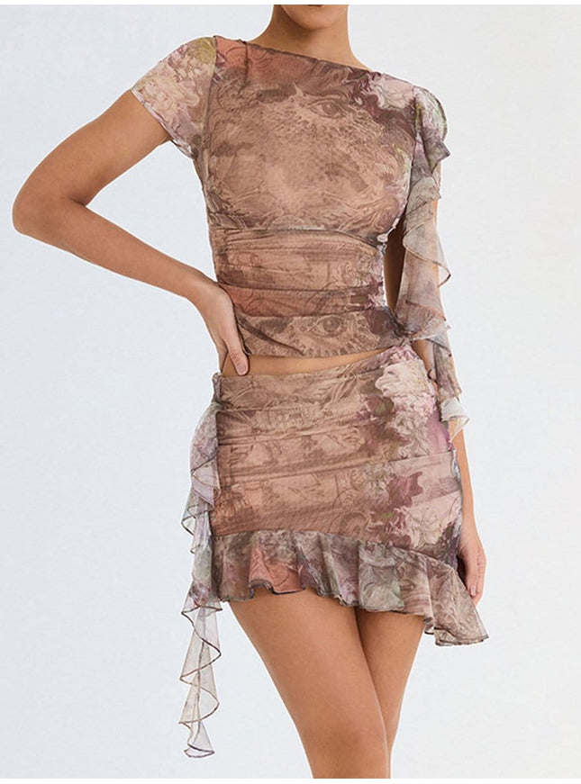 Leila Ruffle Top & Mini Skirt Set - Fashion Pov