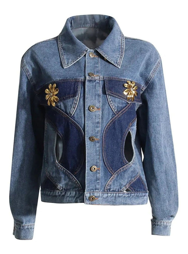 Livia Hollow Out Denim Jacket - Fashion Pov