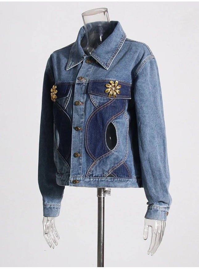 Livia Hollow Out Denim Jacket - Fashion Pov
