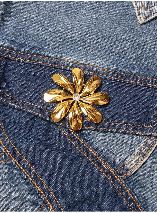 Livia Hollow Out Denim Jacket - Fashion Pov