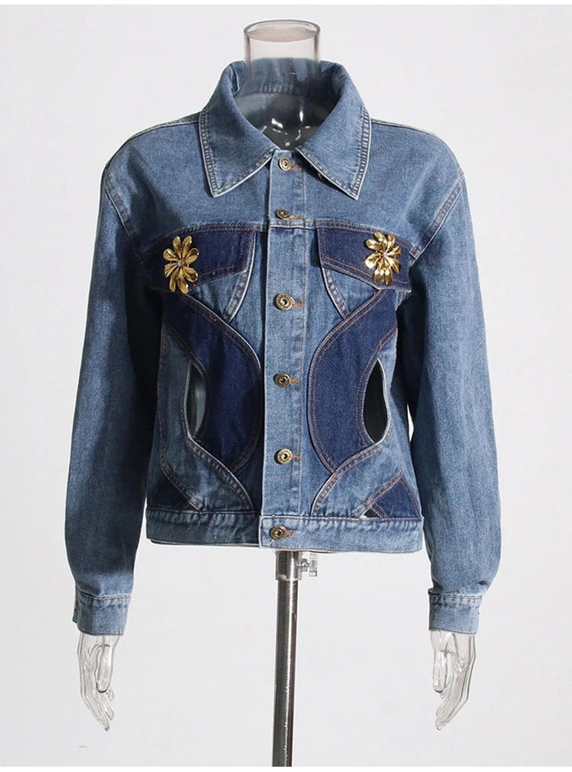 Livia Hollow Out Denim Jacket - Fashion Pov