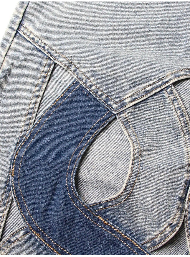 Lydia Denim Hollow Out Skirt - Fashion Pov