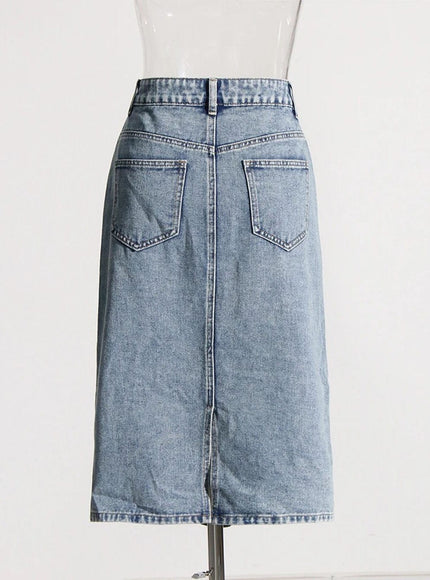 Lydia Denim Hollow Out Skirt - Fashion Pov
