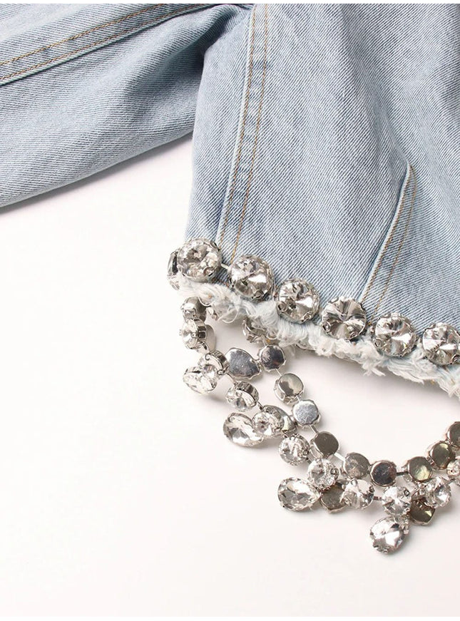 Lyric Diamond Denim Jacket - Fashion Pov