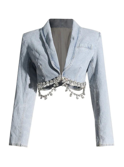 Lyric Diamond Denim Jacket - Fashion Pov