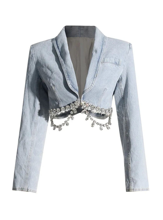 Lyric Diamond Denim Jacket - Fashion Pov