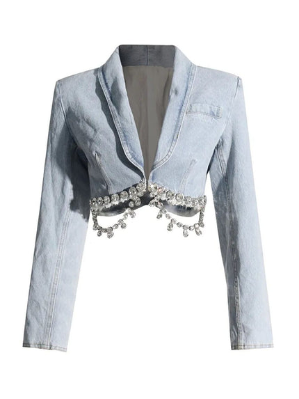 Lyric Diamond Denim Jacket - Fashion Pov