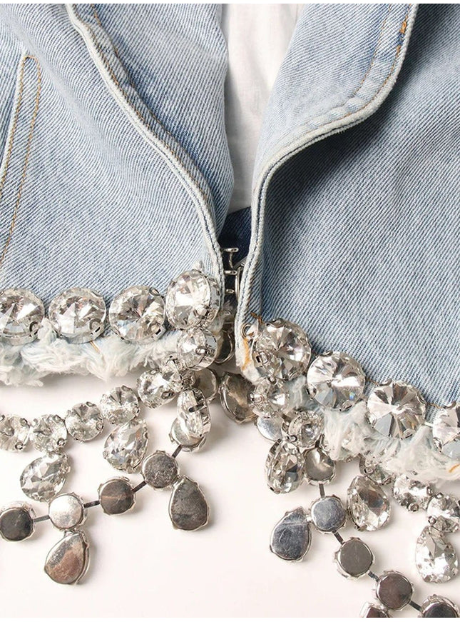 Lyric Diamond Denim Jacket - Fashion Pov