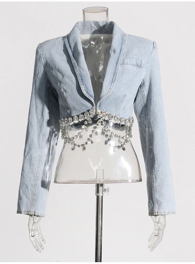 Lyric Diamond Denim Jacket - Fashion Pov