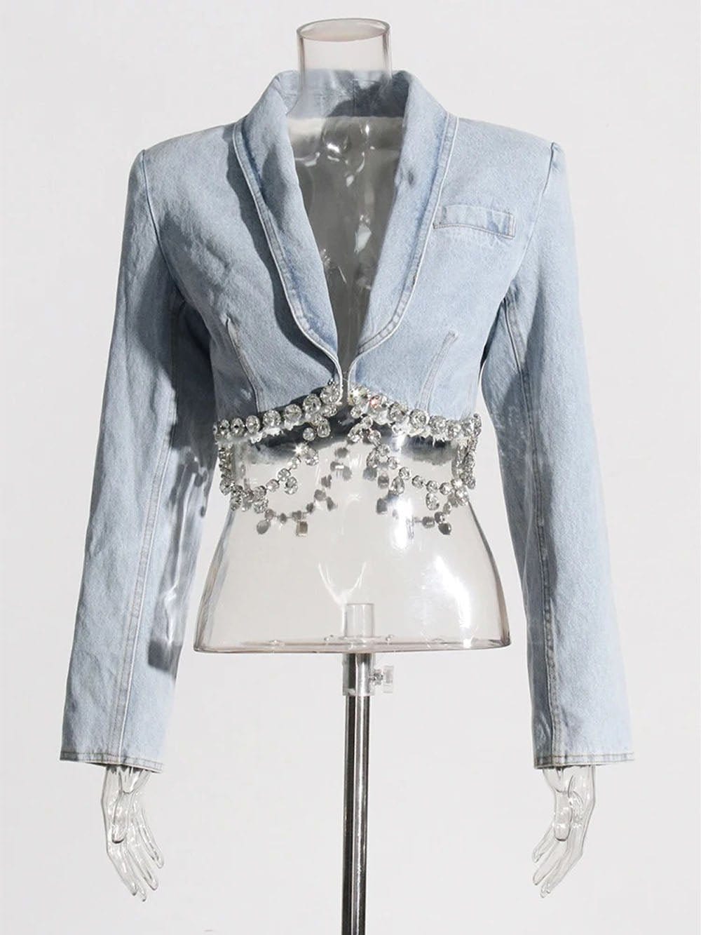 Lyric Diamond Denim Jacket - Fashion Pov