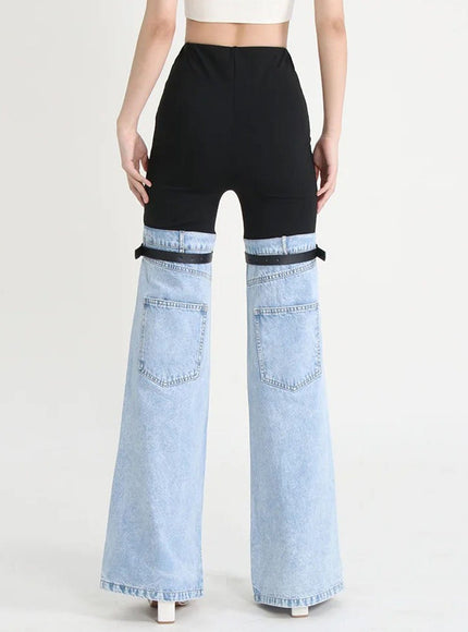 Mansi Denim Hit Wide Leg Pants - Fashion Pov