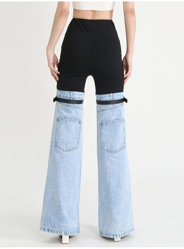 Mansi Denim Hit Wide Leg Pants - Fashion Pov