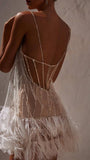 Marie Tassel Mesh Backless Mini Dress - Fashion Pov