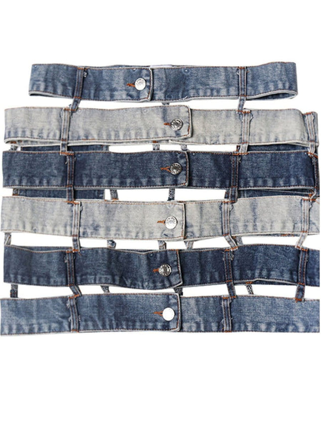 Miles Hollow Out Denim Skirt - Fashion Pov