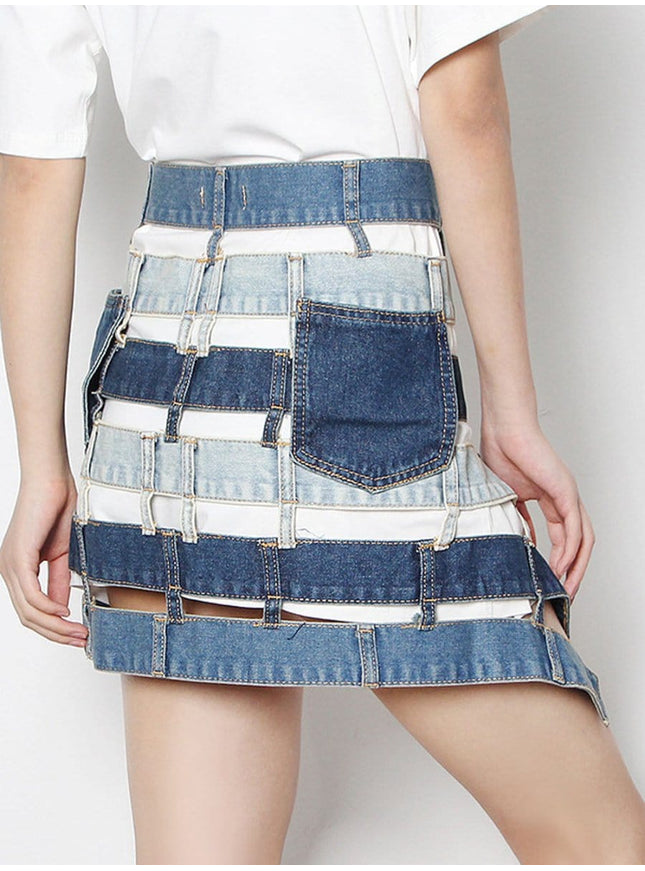 Miles Hollow Out Denim Skirt - Fashion Pov