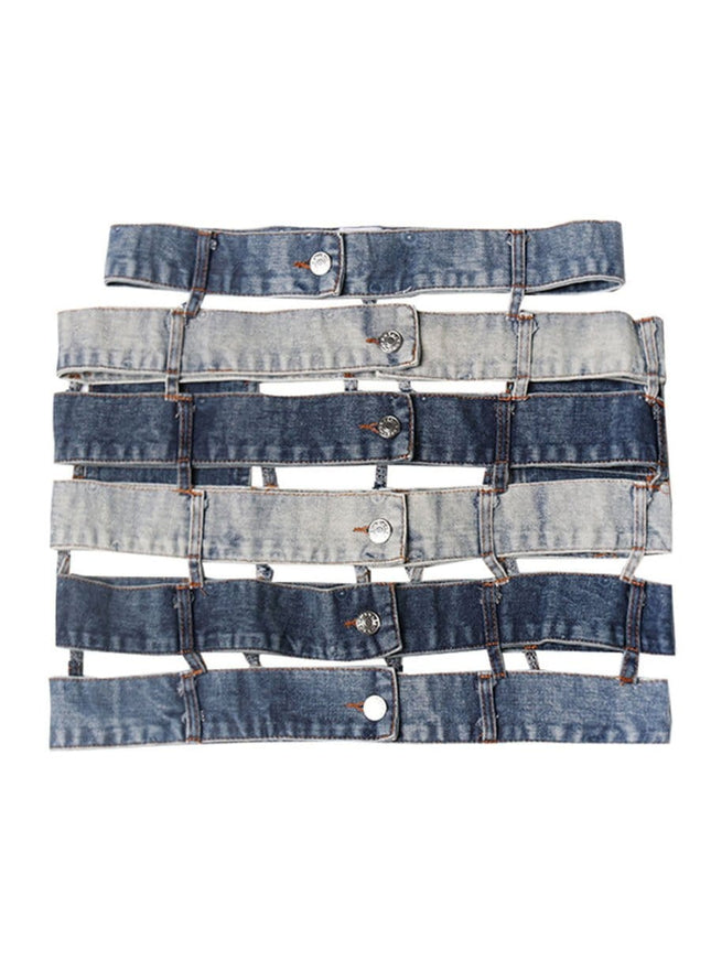 Miles Hollow Out Denim Skirt - Fashion Pov
