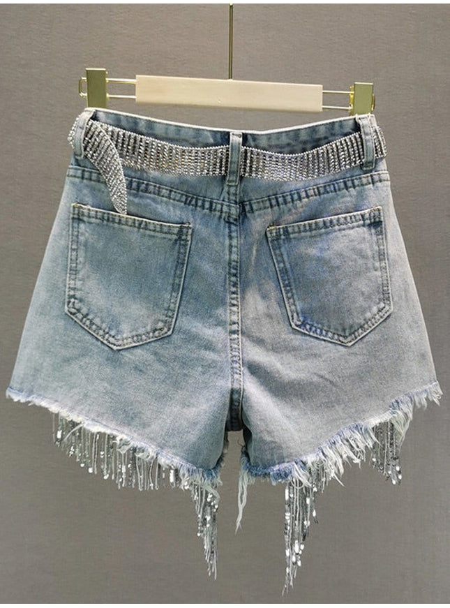 Mya Short Tassel Denim Jeans - Fashion Pov