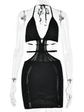 Nadia Backless Hollow Out Mini Dress - Fashion Pov